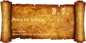 Matola Viola névjegykártya